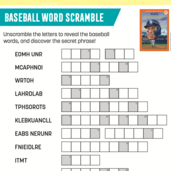 Baseball Word Scramble